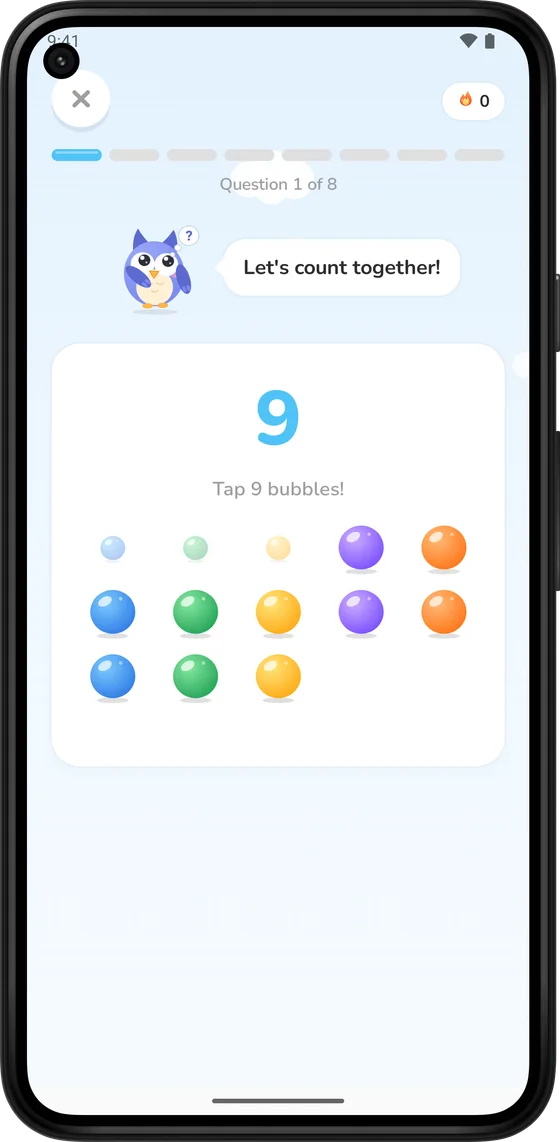 Counting colourful bubbles in Math Learner